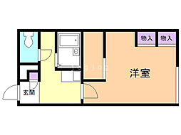 レオパレスサンブリッジ8 1Kの間取図画像