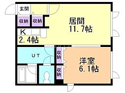 ST32 1LDKの間取図画像