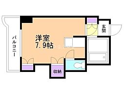 シティハイムN15.A棟 ワンルームの間取図画像