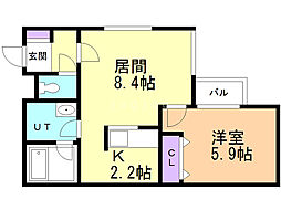 エムアールレジデンスN32 1LDKの間取図画像