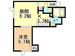 ル・マノワール 1LDKの間取図画像