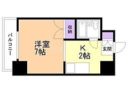 スタジオシティ 1Kの間取図画像
