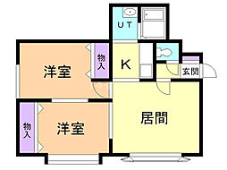 ルミエールエスペランス 2LDKの間取図画像