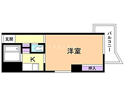 藤井ビル北17条2 1Kの間取図画像