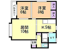ピュアハウスB 2LDKの間取図画像