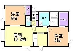 フォーレスト45 2LDKの間取図画像