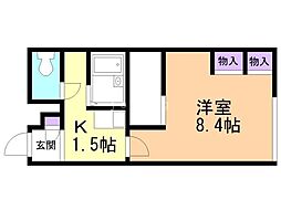 レオパレス北公園 1Kの間取図画像