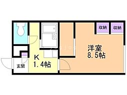 レオパレスエスポワール 1Kの間取図画像