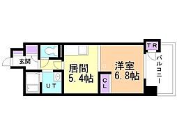 リーブル25 1DKの間取図画像