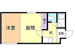 麻生アーバンハイツ 1LDKの間取図画像