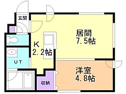 Montd'Or 1LDKの間取図画像