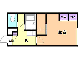 レオパレスジャルダン 1Kの間取図画像