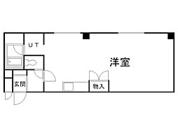 レジデンス22 ワンルームの間取図画像