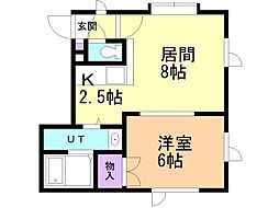 メブラ26 1LDKの間取図画像