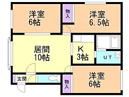 ルミエールあいの里 3LDKの間取図画像