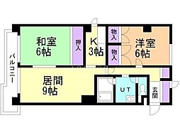 ハイグレード篠路 2LDKの間取図画像