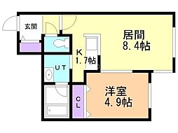 Tiamoasabu 1LDKの間取図画像