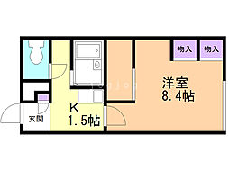 レオパレスソリッドステート 1Kの間取図画像