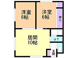コーポ太平 2LDKの間取図画像