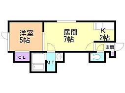 桜ガーデン 1LDKの間取図画像