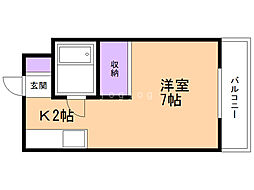カサビアンカ 1Kの間取図画像