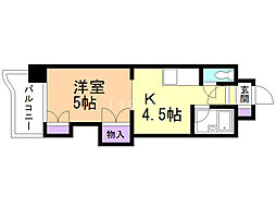 クレセント細川北25条 1DKの間取図画像