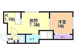 MRK創成川通 1LDKの間取図画像