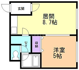 SINGLESTAGE北大前 1LDKの間取図画像