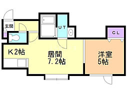 コンフィーネ 1LDKの間取図画像