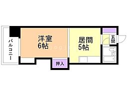プラザハイツ24 1DKの間取図画像