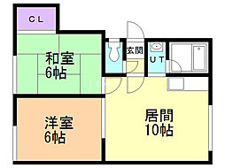 メゾンドール44 2LDKの間取図画像