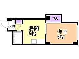 メイゾン麻生 1DKの間取図画像
