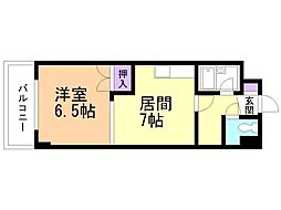 マンションブリッヂ麻生橋元ビル 1DKの間取図画像