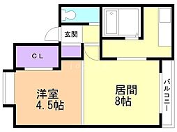 ハイムグーテ 1LDKの間取図画像