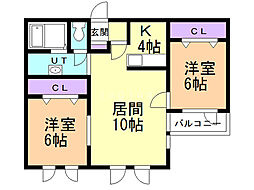 アプロード716 2LDKの間取図画像