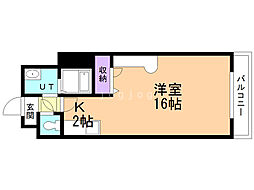 クレステージ北32 1Kの間取図画像