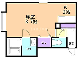 ルーバン教育大前 1Kの間取図画像
