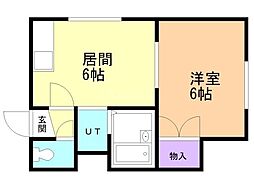 レオパレス麻生第7 1DKの間取図画像