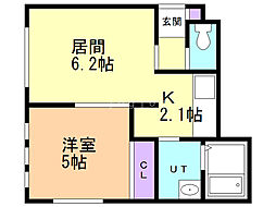 ルシエル 1LDKの間取図画像