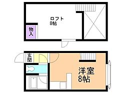 パルハイム北麻生 ワンルームの間取図画像