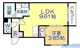 Rassure N・K（ラシュレエヌケイ） 101 ｜ 福岡県久留米市篠原町（賃貸アパート1LDK・1階・32.83㎡） その2