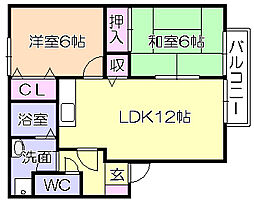 フィールド・リバー2 2LDKの間取図画像