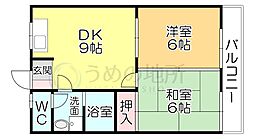 サンハイツ 2DKの間取図画像