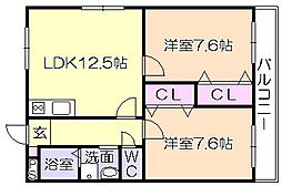 サンフィールド3 2LDKの間取図画像