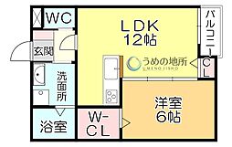 T-Regno津福 1LDKの間取図画像