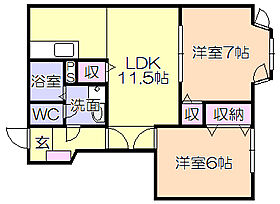 アリエースB 101 ｜ 福岡県久留米市津福本町（賃貸アパート2LDK・1階・53.51㎡） その2