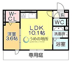 D-ROOM　FIRST　大善寺駅前 103 ｜ 福岡県久留米市大善寺大橋１丁目（賃貸アパート1LDK・1階・33.38㎡） その2