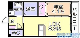 ハーヴェスト久留米 105 ｜ 福岡県久留米市野中町（賃貸アパート1LDK・1階・33.25㎡） その2