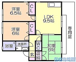 ピュアドームC 3DKの間取図画像