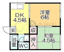 くらもりアパート 2DKの間取図画像